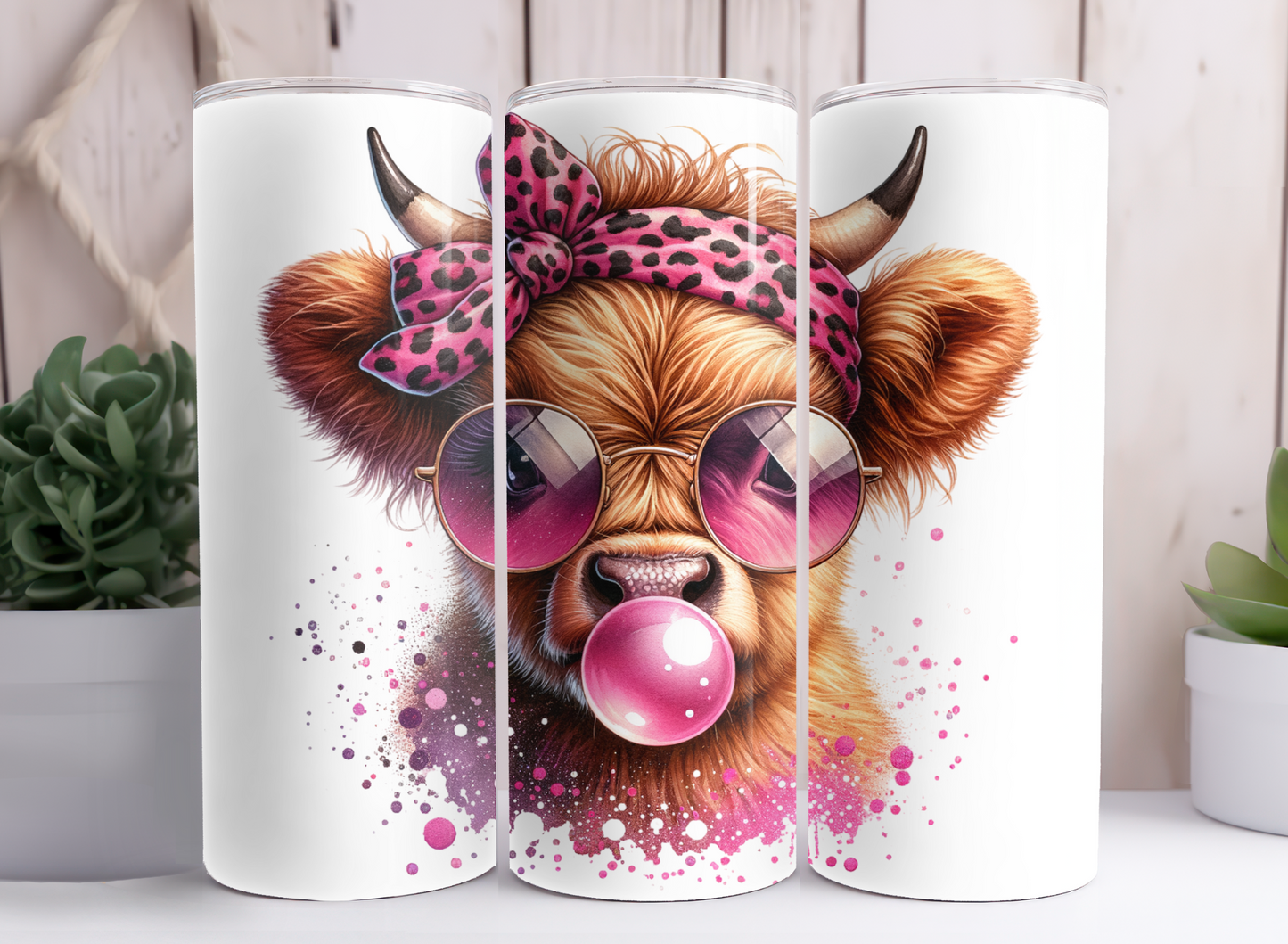 BUBBLEGUM COW TUMBLER
