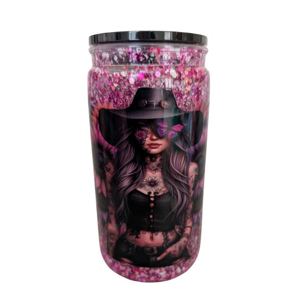 TATTOO LADY SNOWGLOBE TUMBLER