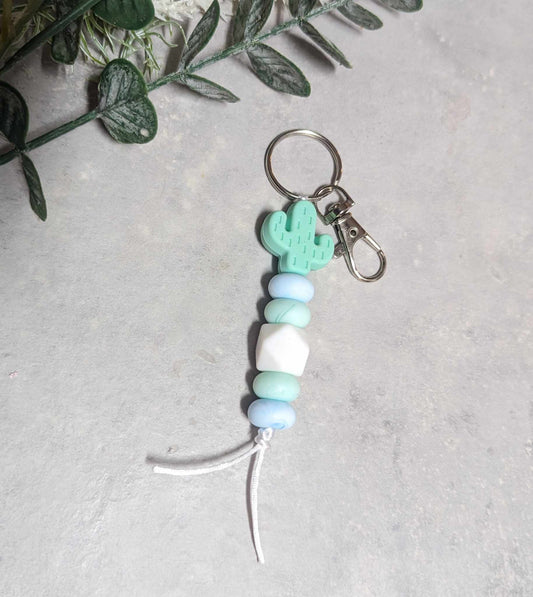 BLUE CACTUS KEYRING