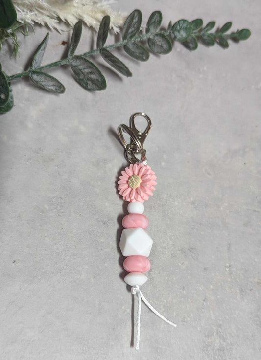 PINK FLOWER KEYRING