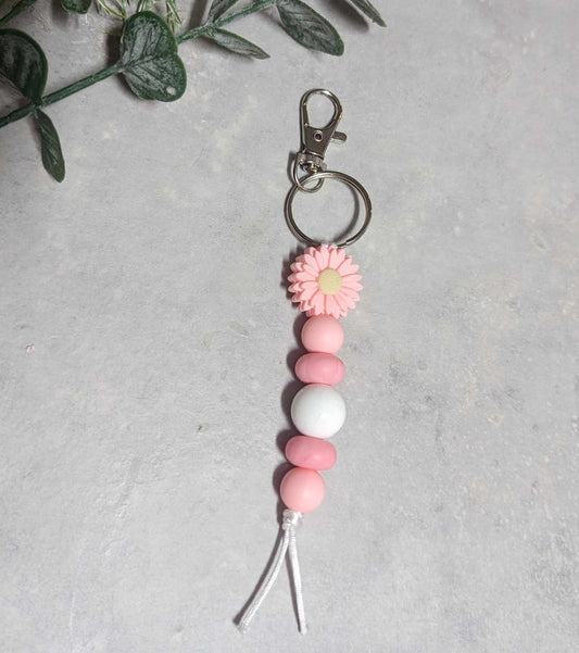 PINK FLOWER KEYRING