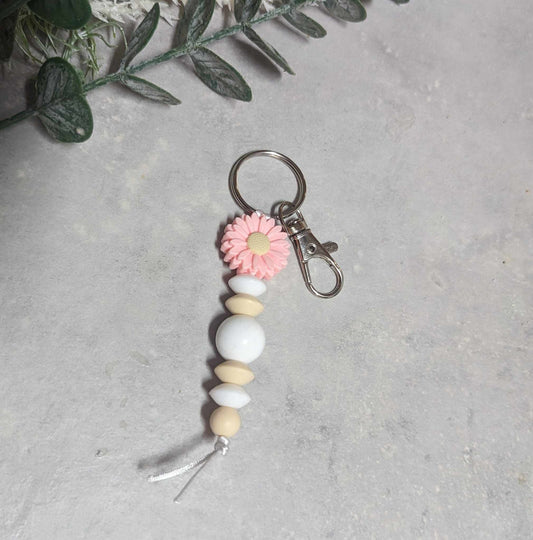 PINK FLOWER KEYRING