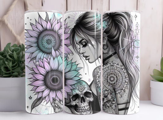 FLOWER SKULL BABE TUMBLER