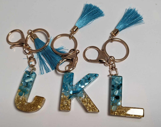 RESIN KEYRING BLUE