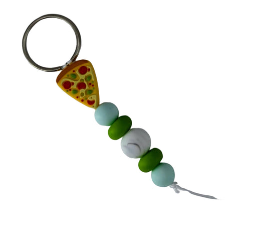 GREEN PIZZA KEYRING