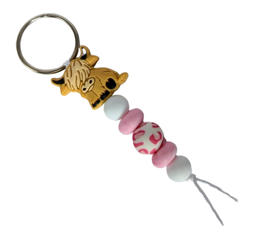 PINK COW KEYRING