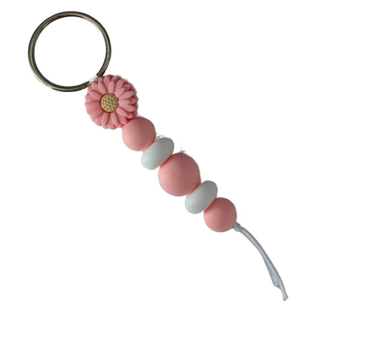 PINK FLOWER KEYRING