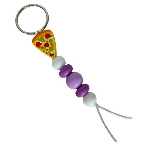 PURPLE PIZZA KEYRING