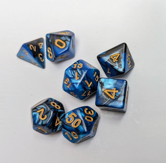 Blue / black DND dice