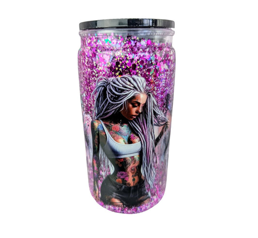 TATTOO GIRL SNOWGLOBE TUMBLER