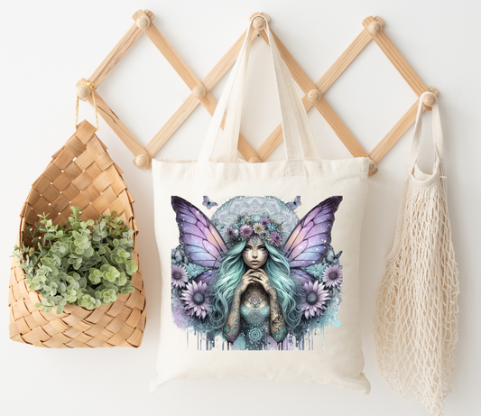 PURPLE BUTTERFLY TOTE BAG