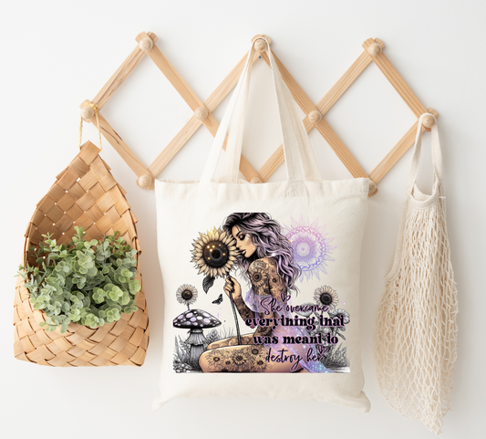 SHE OVERCOME EVERYTHING TOTE BAG
