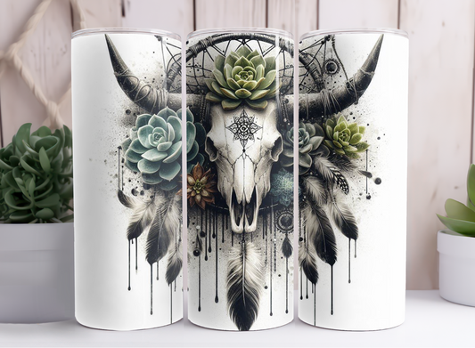 SUCCULANT SKULL TUMBLER