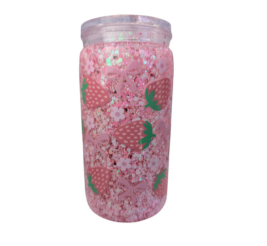 STRAWBERRY BOWS SNOWGLOBE TUMBLER