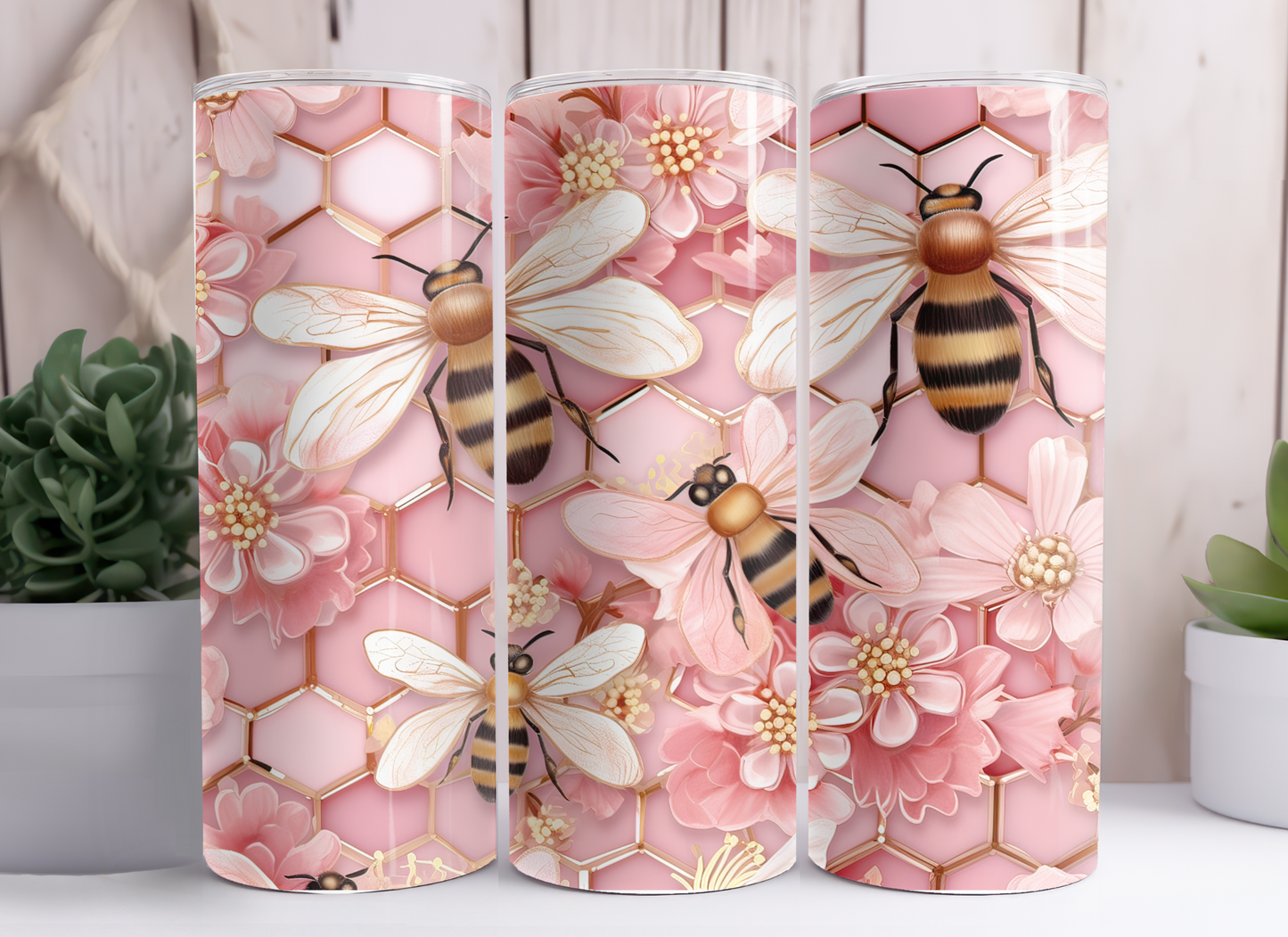 PINK BEES TUMBLER