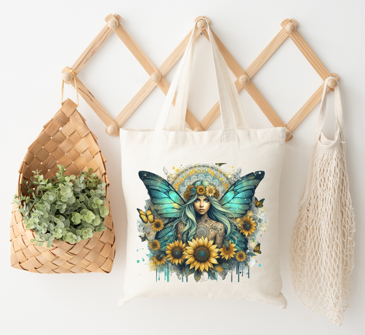 YELLOW BUTTERFLY TOTE BAG